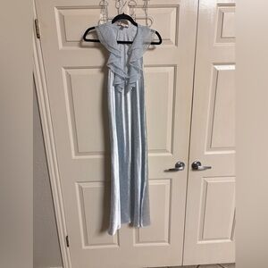 VTG RARE 90s Y2K Oscar de La Renta Pink Label Ruffle Racer Back Maxi Slip Dress